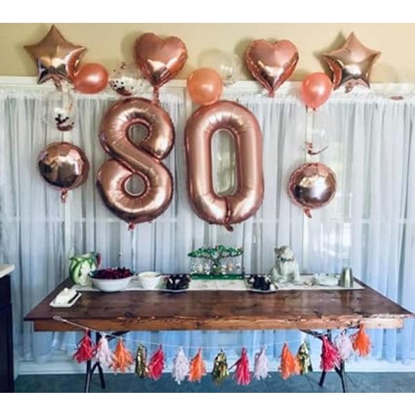 Födelsedagsnummerballong 1 roséguld 98 CM | 1 års jubileumsdekoration | 1 års födelsedagsballong | Heliumballong för födelsedag