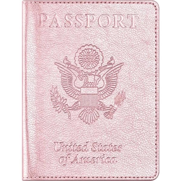 (Pink) Passport and vaccination card holder combination, passport cover with vaccination card slot, wallet, male and female passpo