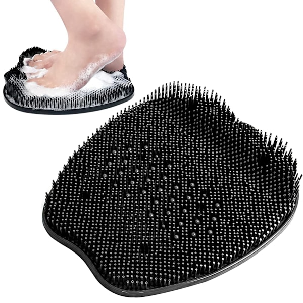 Black Foot Brush Shower Foot Brush with Non-Slip Suction Cup, Shower Foot Brush, Soothing Relaxing M