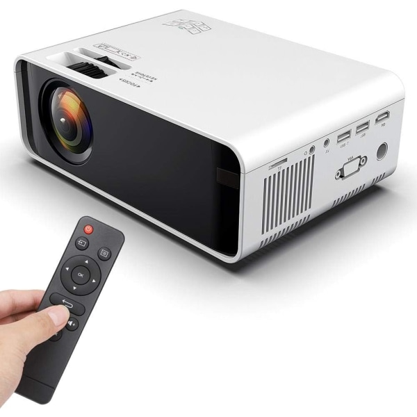 LED-projektor HD 1080P, kompatibel med HDMI, USB, AV-vit