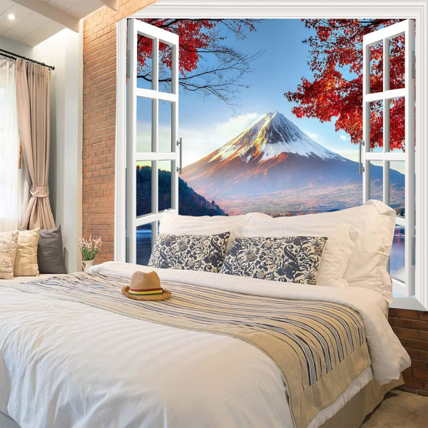 Tapestry Bakgrund Vägghängande Asian Fuji Mountain Photo Banner B