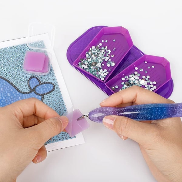 (Violetti) Timanttimaalauskynäsarjat Timanttitaidekynät 5D Timanttimaalaustarvikkeet Työkalut
