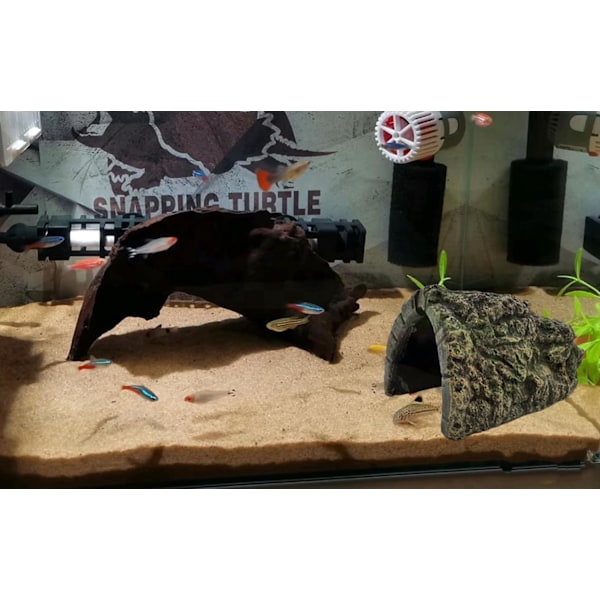 (Rock Hide Cave) Akvariumdekorasjoner Fiskegjemmested Husly Betta Cave