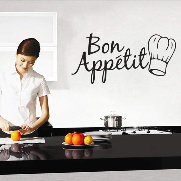 Fransk citat Avtagbar vinylväggklistermärke för kök matsal