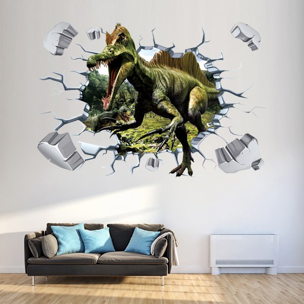 (D)3D Dinosaur Wall Sticker, Stue soveværelse børneværelse korridor indgang dekoration maleri