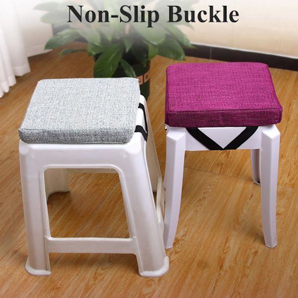 2-delad set Ljusgul 25×25×5cm stolsdyna förhöjd tjock svampdyna