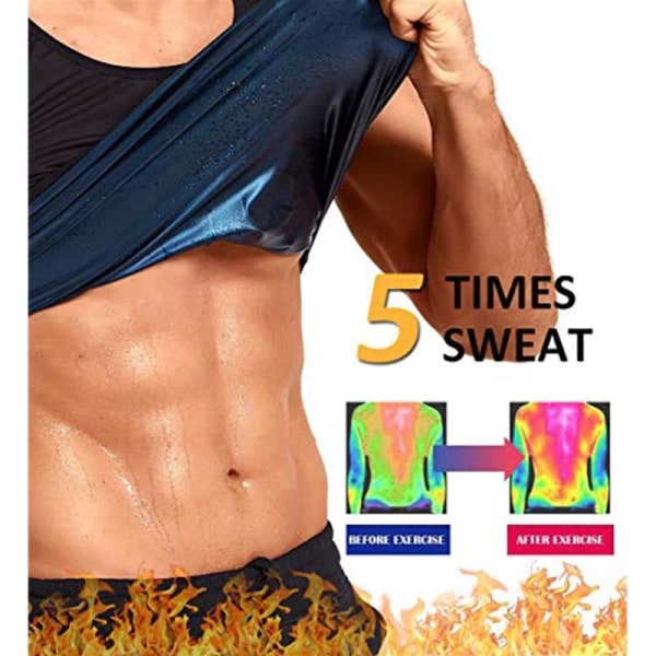 Svettlinne för män slimmande väst Fitness T-shirt Bastueffekt Sport Body Shaper