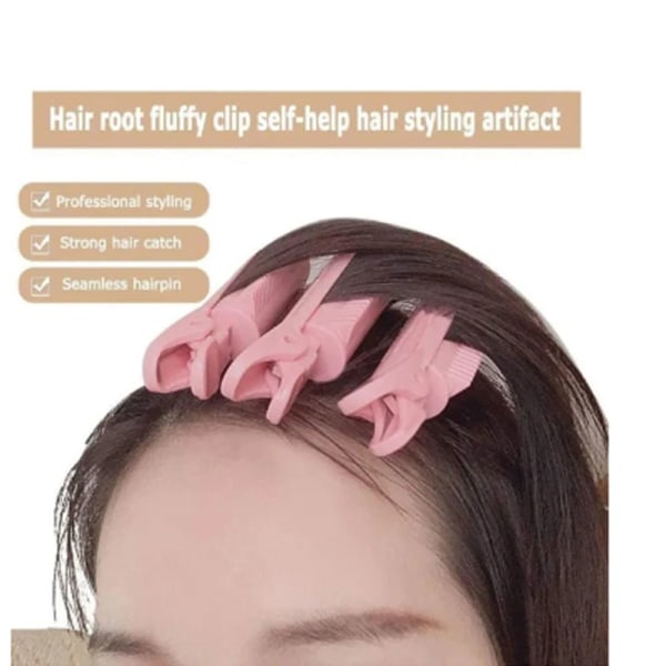 Volymgivande hårspänne, bärbar naturlig hårrulle för vardags Rosa
