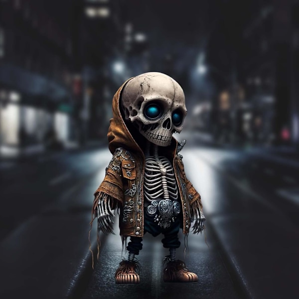 Kule skjelettskulpturer, nye harpikshåndverk søte statue skjeletthukommelse, samleobjekt