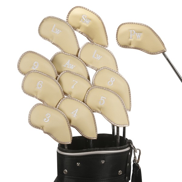 12 st Syntetläder Golf Club Head Iron Covers MT/PU
