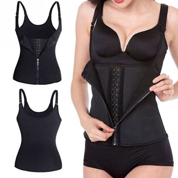 Midje 70cm - Kvinners underbust korsett midjetrener Cincher stålbenet Body Shaper Vest med justering