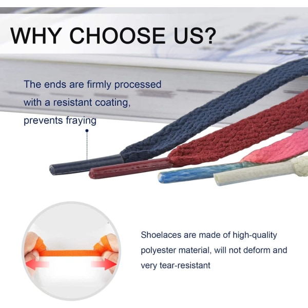 100 cm platta skosnören för alla typer av skor eller sneakers Rainbow Gradient