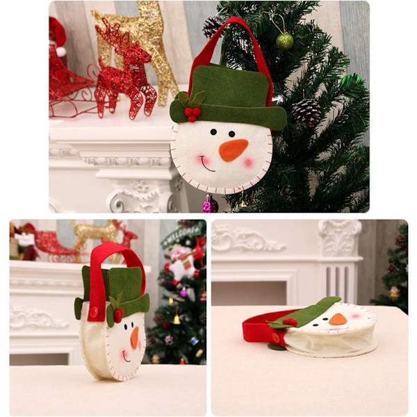 3 st (20x15cm) Julgodispåse Snögubbe Jultomten Älgdocka Nej