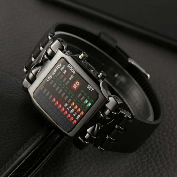 Quartz watch klockor elektroniska LED binära klockor idealiska för dagligt slitage