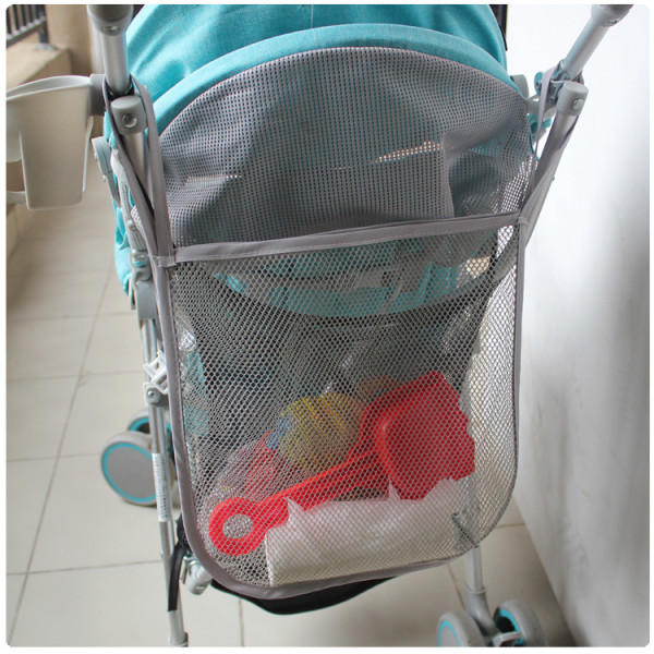 Svart Baby Barnvagn Mesh Väska Barnvagn Vattenflaska Kläder Stor