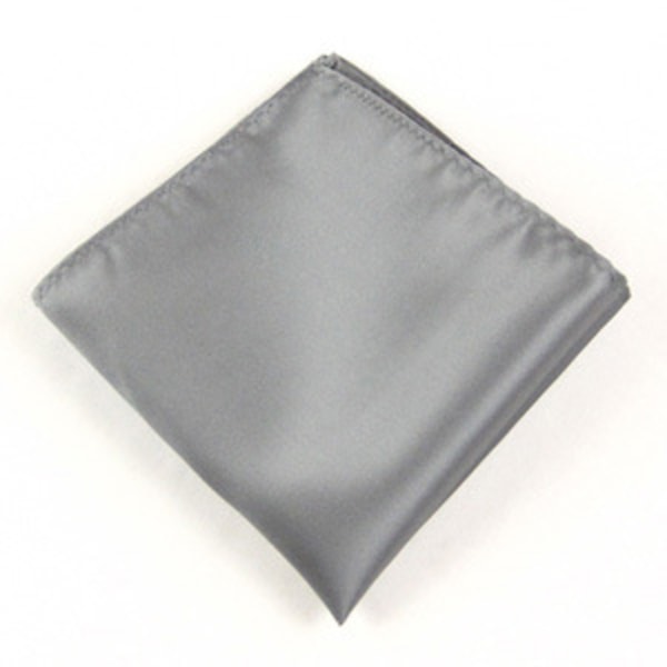 Mens Solid Satin Mens Hanky - Gray