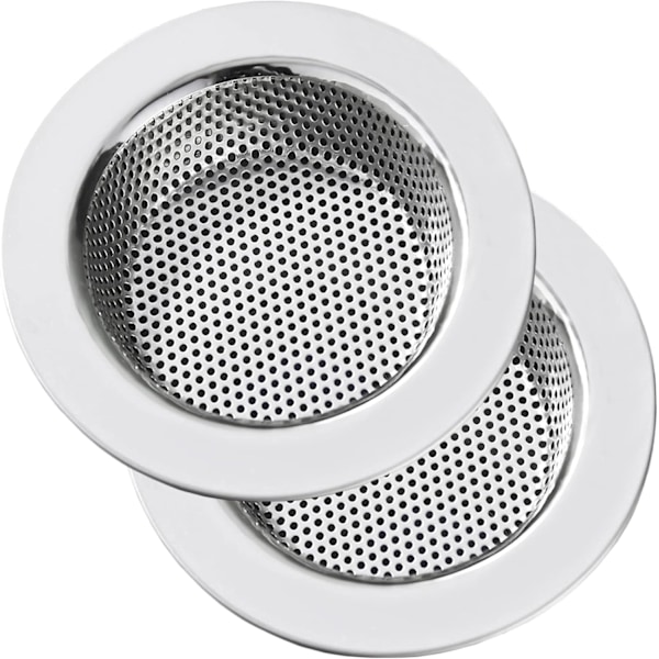 (2 Pack) Kitchen Sink Strainer, Stainless Steel with Large Wide Rim 4.5 Inch Diameter Kitchen Sink Drain Strainer, Sink Strainer f