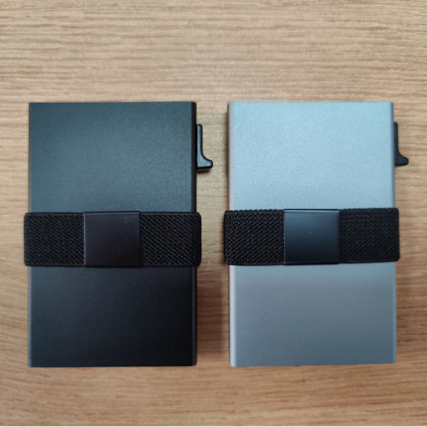 Smal Plånbok i Aluminium för Män, Hållbar Utbyggbar Bakplatta, RFID-Blockering Minimalistisk Metall Pop Up Plånbok, Rymmer 14 Kort
