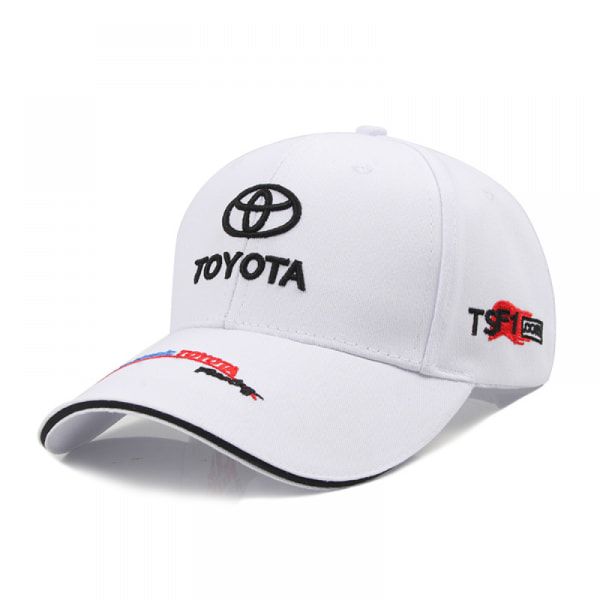 Toyota Team Cap Outdoor Sports Baseball Cap Racing Cap Adjustable Cotton Peaked Cap White