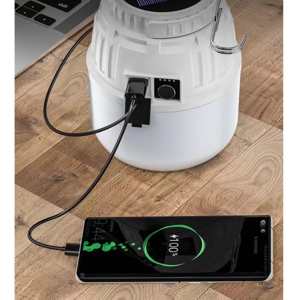 Realky LED Campinglykta, USB Laddningsbar Solcellslampa,