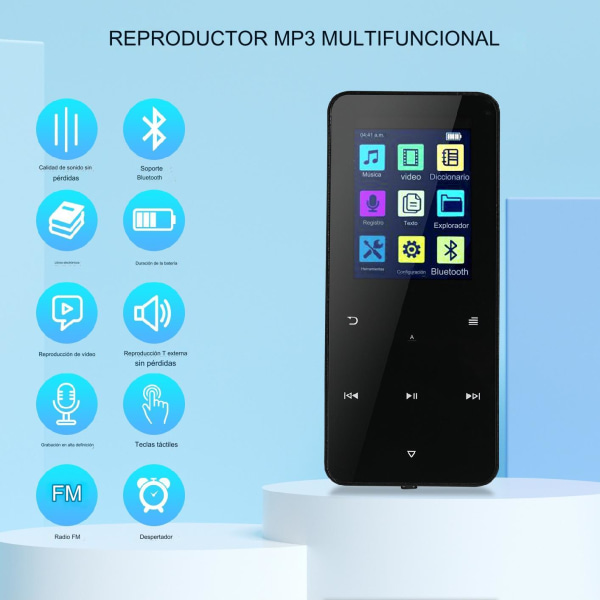 128G Bluetooth MP3 Bärbar MP3-musikspelare med HiFi och Blueto