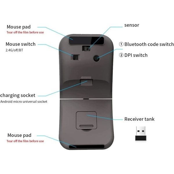 Bluetooth trådlös mus för bärbar dator