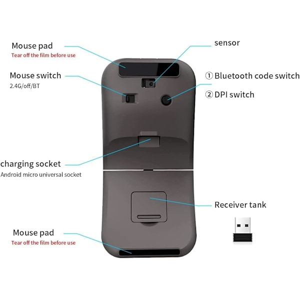 Bluetooth Trådlös Mus för Laptop