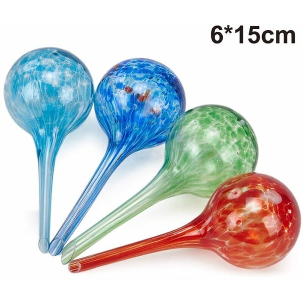 4-pack färgglada bevattningsbollar blommor från glasbevattningsarm bevattningsbollar små självbevattnande blomkrukor 6x15cm krukväxter