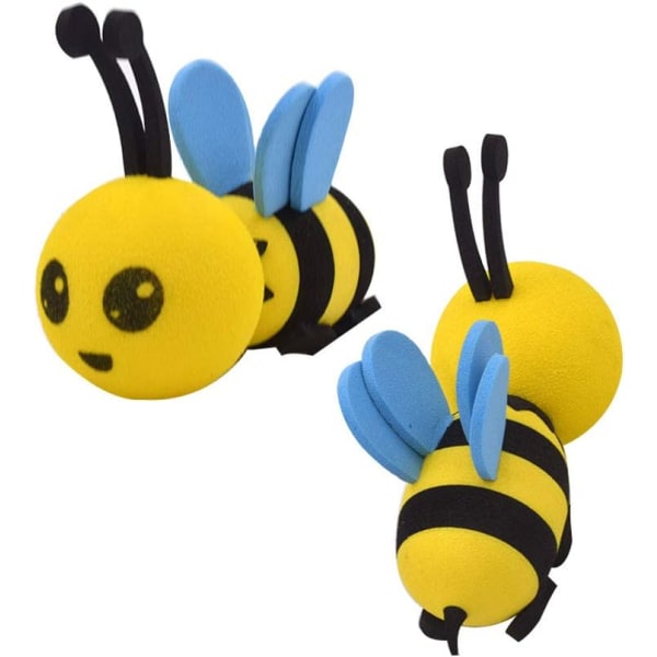 2 stycken Söt Honey Bee Aerial Ball Car Antenn Toppers Smiley Bu