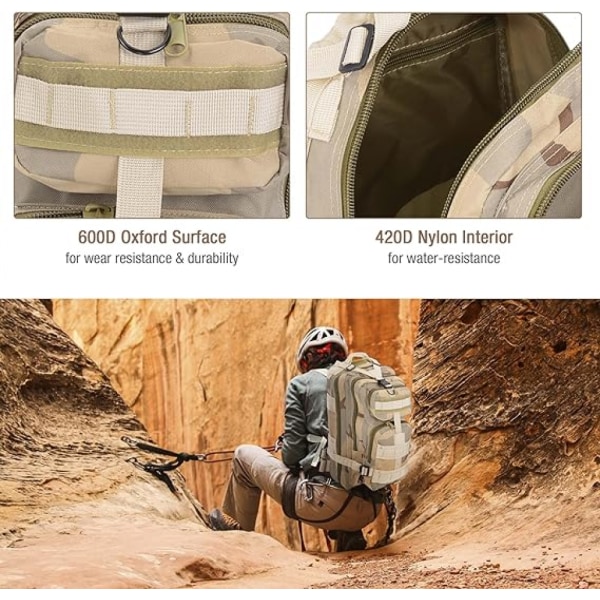 Militär ryggsäck i nylon för män 30L Vattentät Anti-Insect Tactical