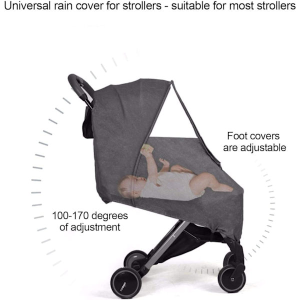 Grå Barnvagnsregnöverdrag, Baby Resevädersskydd, Pushch