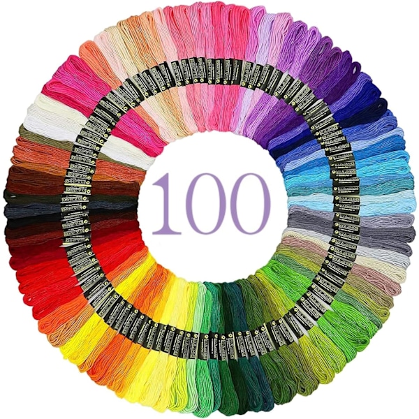 100 Bundles of Embroidery Thread Random Colors Cotton Embroidery Thread Friendship Bracelet Embroide