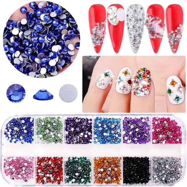 Flat Back Gems, Crystal Nail Art Gems, Nail Art verktyg för naglar, kläder, ansikte, hantverk