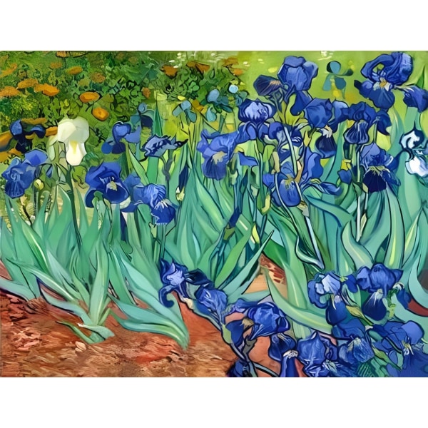 (30x40cm) Diamond painting för vuxna, Van Gogh Iris Diamond