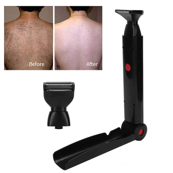 Elektrisk ryggrakapparat Dubbelsidigt hårborttagningsverktyg Sladdlös hopfällbar elektrisk rakapparat för lång rygg ryggrakapparat Kroppstrimmer för män