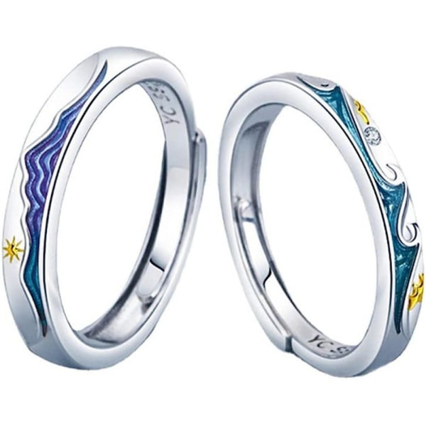 Justerbar Companion Ring Mountain and Sea Sun and Moon Promise Ring