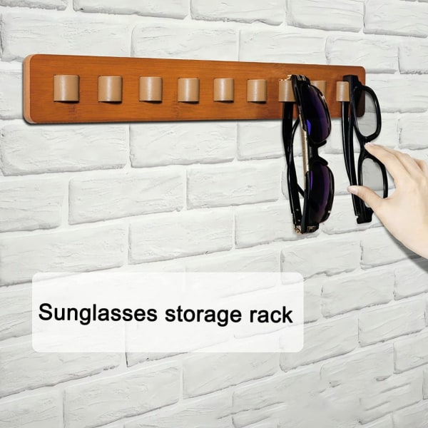 Glasögonställ solglasögon i trä, väggmonterad