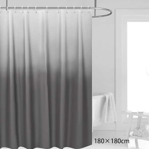 (Grå) Duschdraperi Vattentät Gradient Badrumsgardin 180 x