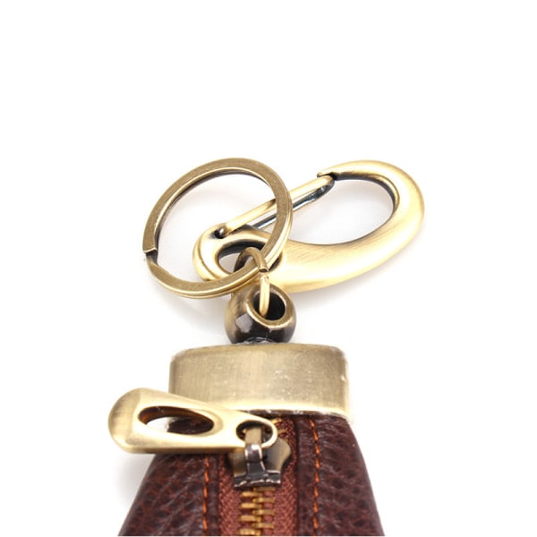 1 Vintage lädernyckelhållare påse nyckelväska för män Liten plånboksnyckelväska Case Mini äkta lädermyntväska Svart färg