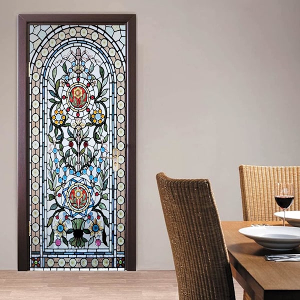 Färgglad Glasdörrdekal (77x200cm) 3D-Poster för Kök Sovrum