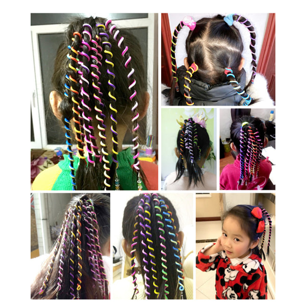 Styck Flätningsverktyg gör-det-själv-hårtillbehör Flickor Twist Färgglada elastiska hårflätor Hårband till bröllopsfödelsedagsfest Barn gynnar frisyr