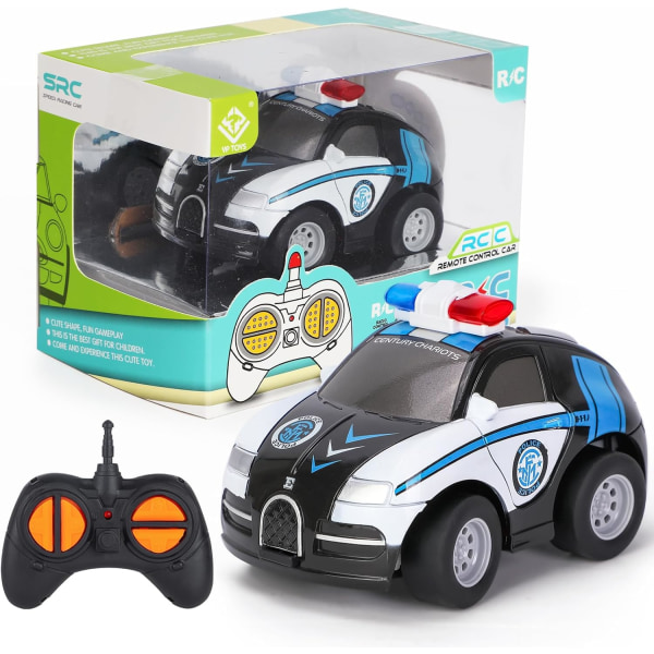 Fjärrkontrollerade bilar för barn ålder 2-7 Mini RC polisbil 2,4 GHz tecknade leksaksbilar