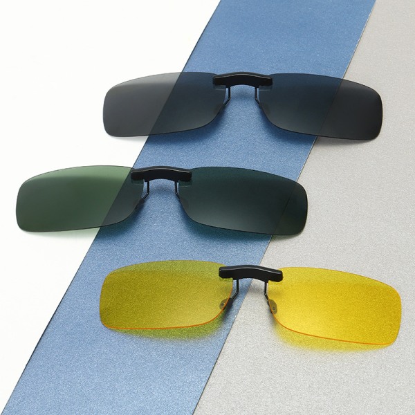 Polariserade solglasögon med clip-on 2 st svarta mörkgröna män UV400 antireflexglasögon kvinnor kör resor utomhussporter