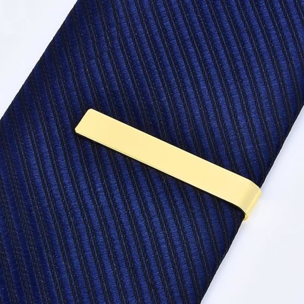 (Silver/Guld/Svart) Set med 3 tunna slipsklämmor för män, rostfritt stål