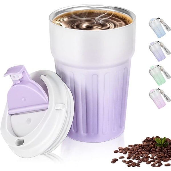 Mugg en acier inoxidable 400mL (violett) ogenomtränglig, mugg isoterm