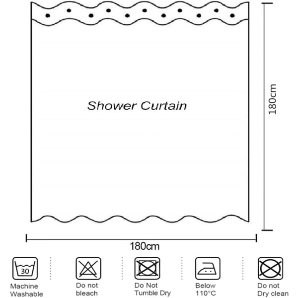 180cm x 180cm Rolig duschdraperi katt, vattentät badrumsgardin