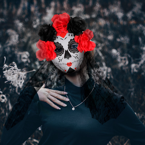 Ghost Bride Day of the Dead Halloween Maske cos kostyme rekvisitter skrekkmaske