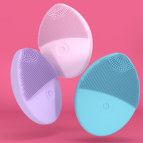1 st Elektrisk Ansiktsrengöringsborste (Rosa), Mini Silikon Sonic V