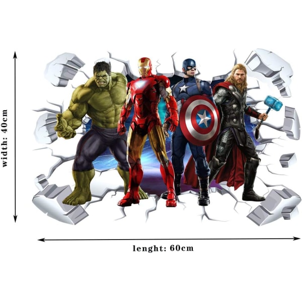 För Super Hero Wall Sticker 3D Save The World Väggdekaler Ta bort