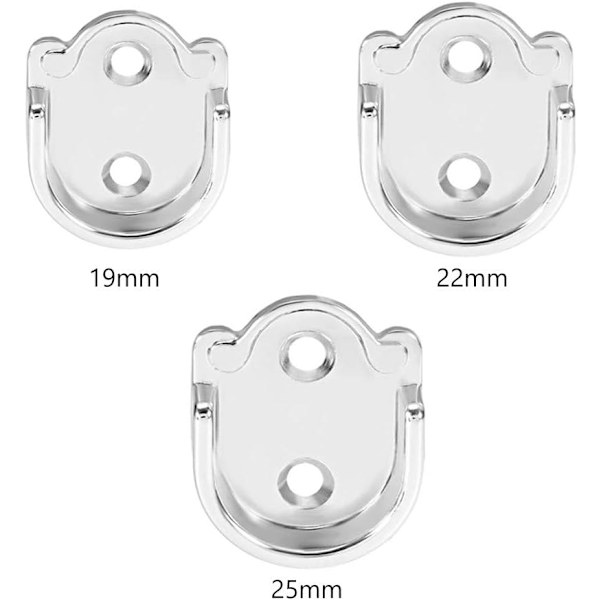 2 x 25mm duschdraperi stångfästen i zink, skåpsfäste